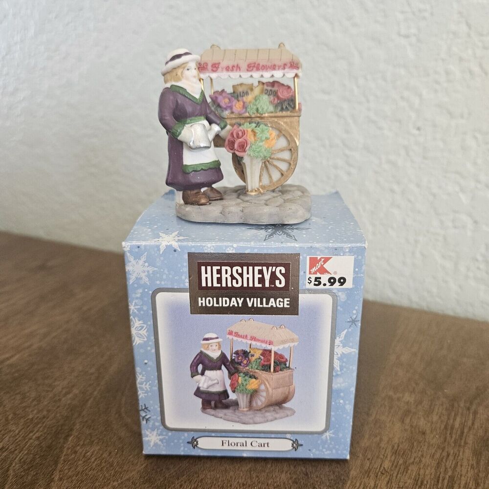 Hershey’s Holiday Village “Floral Cart” In Original Box 2001